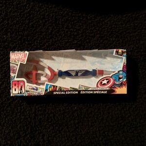 Marvel Special Edition Captain America Toy with Red and Blue Collectible Key